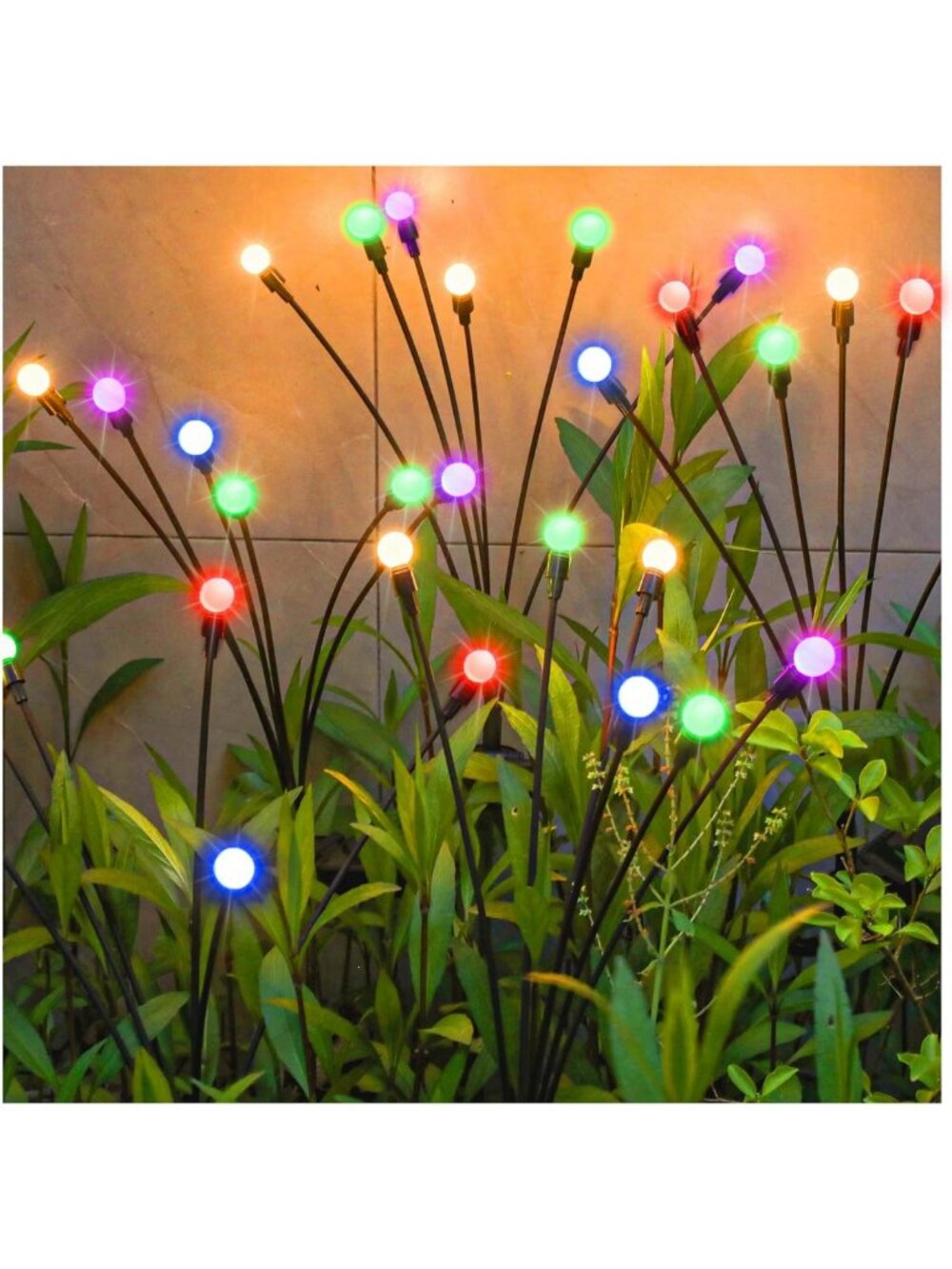 Solar Garden Lights - Color Changing RGB Starburst Swaying Outdoor Decor (2